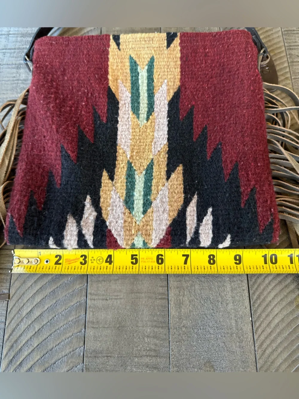 MZ Made Fringe - Wool Brisas Pattern Handwoven Crossbody Bag Purse